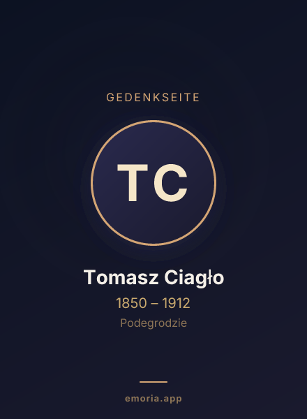 Gedenkportrait von Tomasz Ciagło