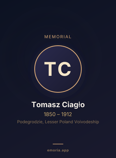 Memorial portrait of Tomasz Ciagło