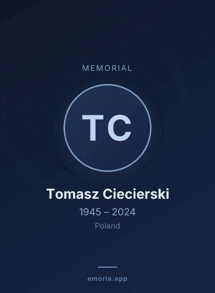 Memorial portrait of Tomasz Ciecierski