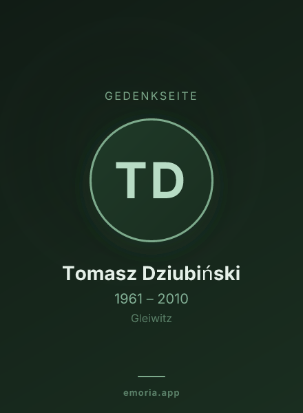Gedenkportrait von Tomasz Dziubiński