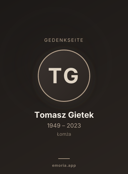 Gedenkportrait von Tomasz Gietek