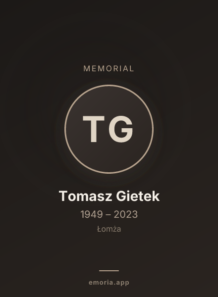 Memorial portrait of Tomasz Gietek