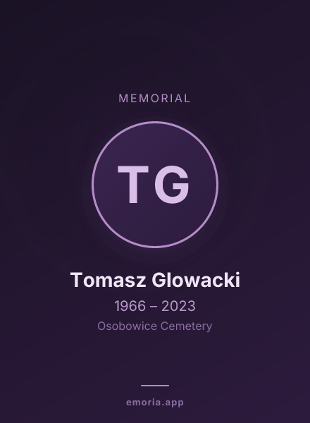 Memorial portrait of Tomasz Glowacki