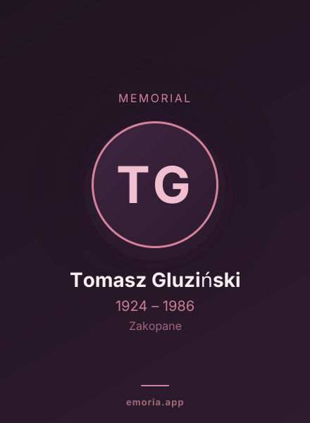 Memorial portrait of Tomasz Gluziński