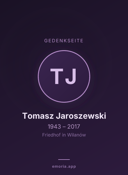 Gedenkportrait von Tomasz Jaroszewski