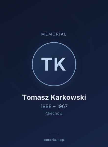 Memorial portrait of Tomasz Karkowski