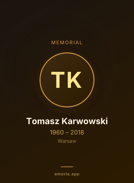 Memorial portrait of Tomasz Karwowski
