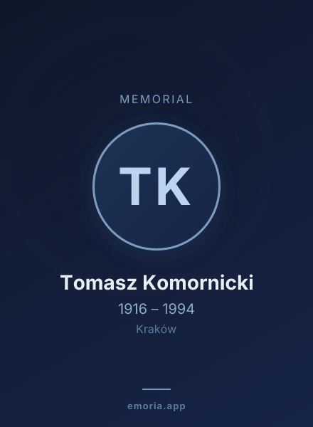 Memorial portrait of Tomasz Komornicki