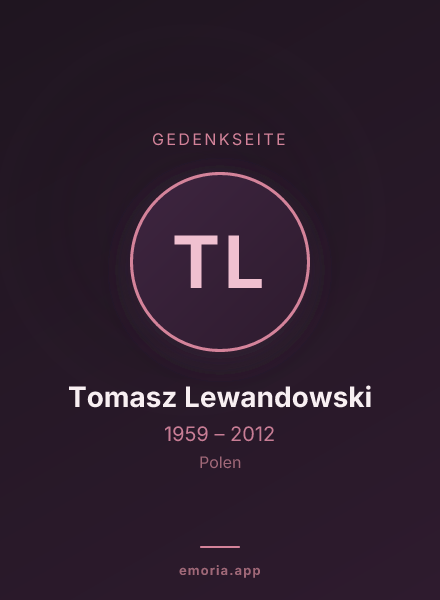 Gedenkportrait von Tomasz Lewandowski