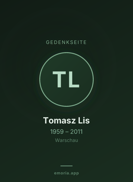 Gedenkportrait von Tomasz Lis