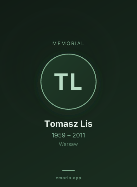 Memorial portrait of Tomasz Lis
