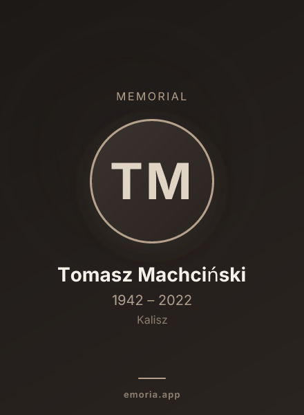 Memorial portrait of Tomasz Machciński
