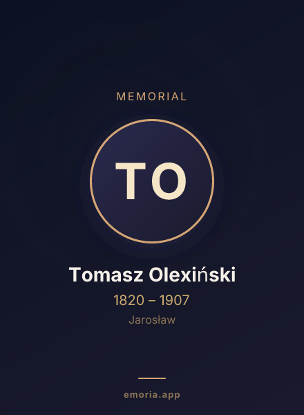 Memorial portrait of Tomasz Olexiński