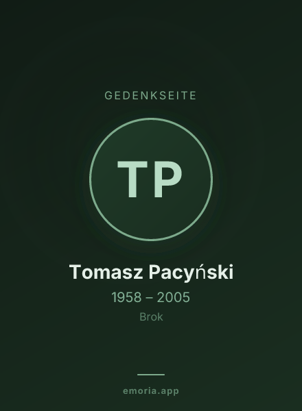 Gedenkportrait von Tomasz Pacyński