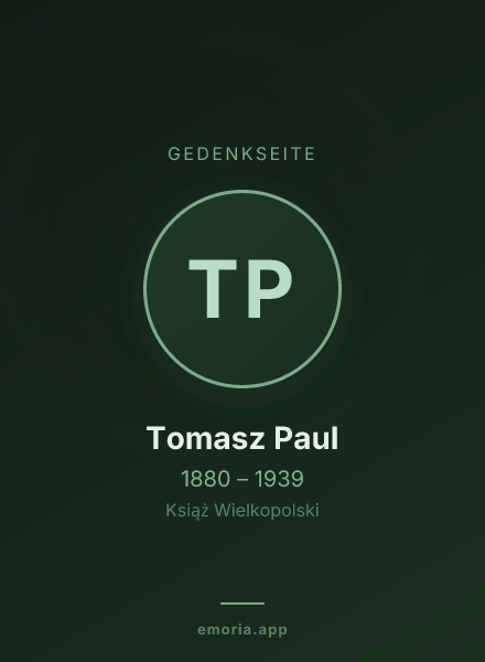 Gedenkportrait von Tomasz Paul