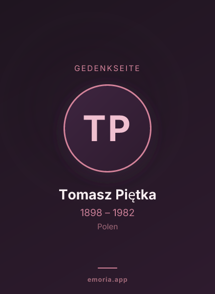 Gedenkportrait von Tomasz Piętka