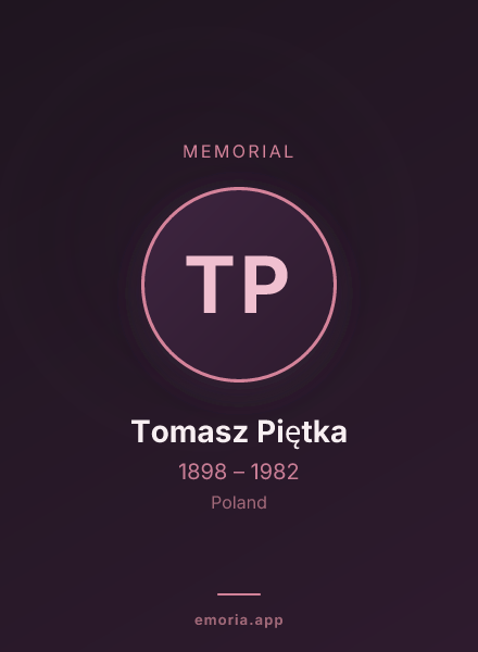 Memorial portrait of Tomasz Piętka