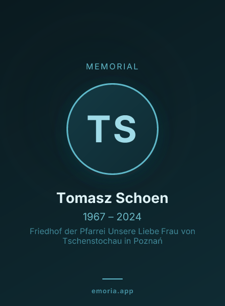 Memorial portrait of Tomasz Schoen