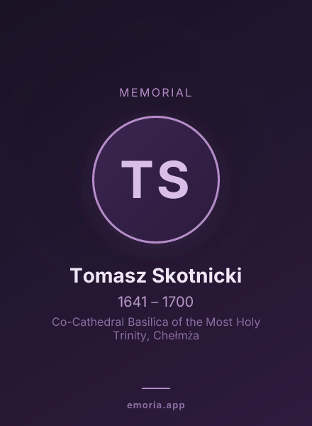 Memorial portrait of Tomasz Skotnicki