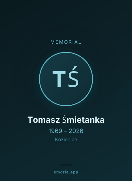 Memorial portrait of Tomasz Śmietanka