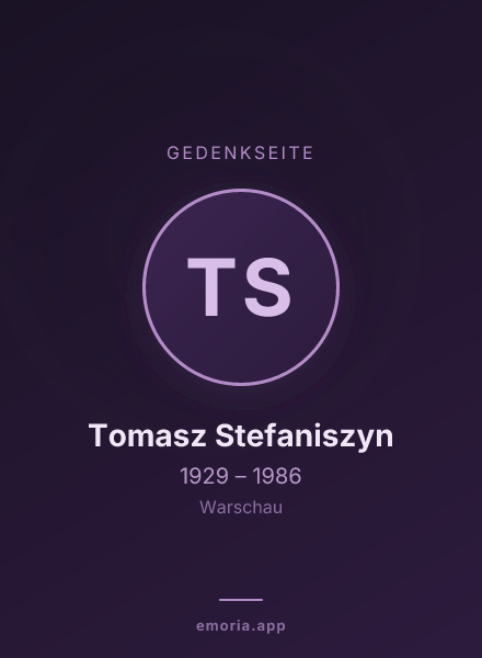 Gedenkportrait von Tomasz Stefaniszyn