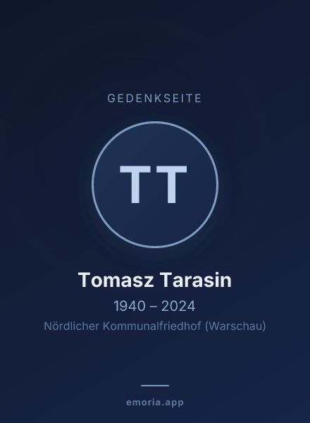 Gedenkportrait von Tomasz Tarasin