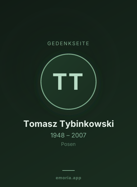 Gedenkportrait von Tomasz Tybinkowski