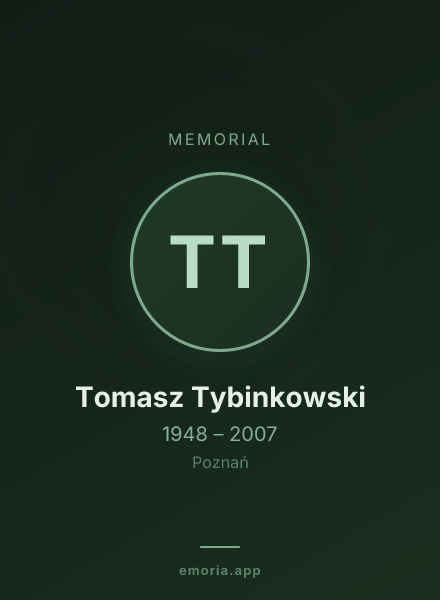 Memorial portrait of Tomasz Tybinkowski