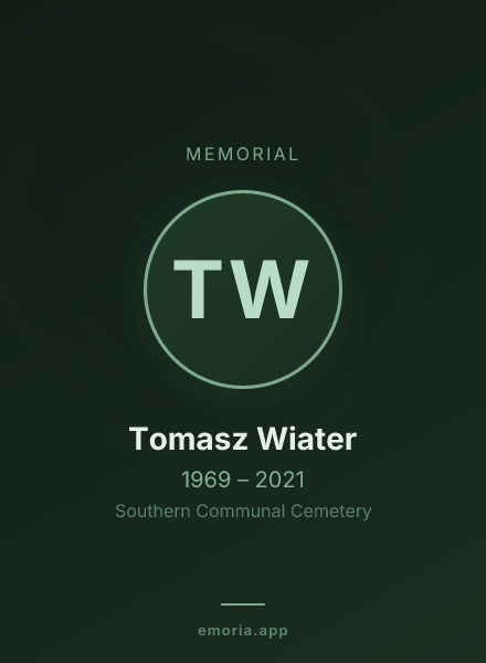 Memorial portrait of Tomasz Wiater
