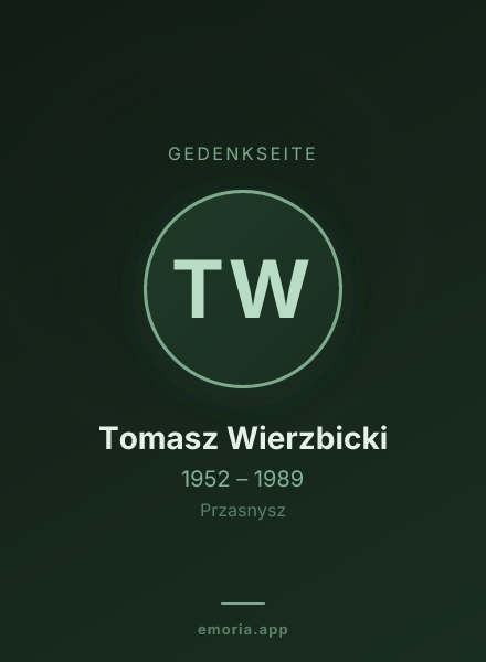 Gedenkportrait von Tomasz Wierzbicki