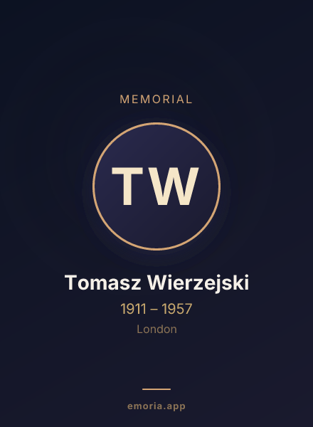 Memorial portrait of Tomasz Wierzejski