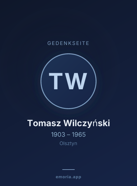 Gedenkportrait von Tomasz Wilczyński