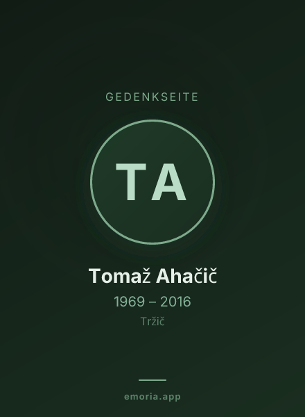 Gedenkportrait von Tomaž Ahačič