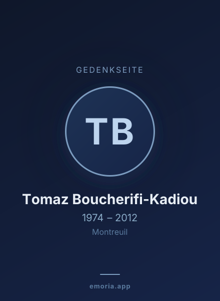 Gedenkportrait von Tomaz Boucherifi-Kadiou