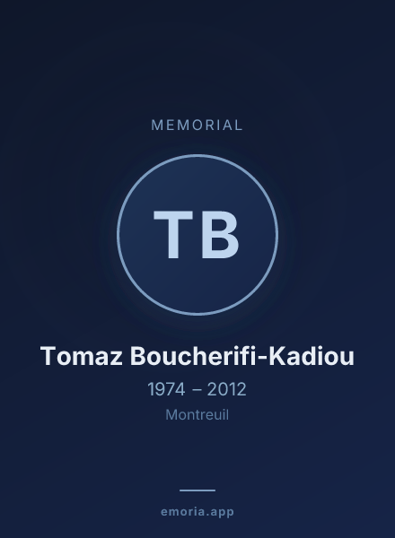 Memorial portrait of Tomaz Boucherifi-Kadiou