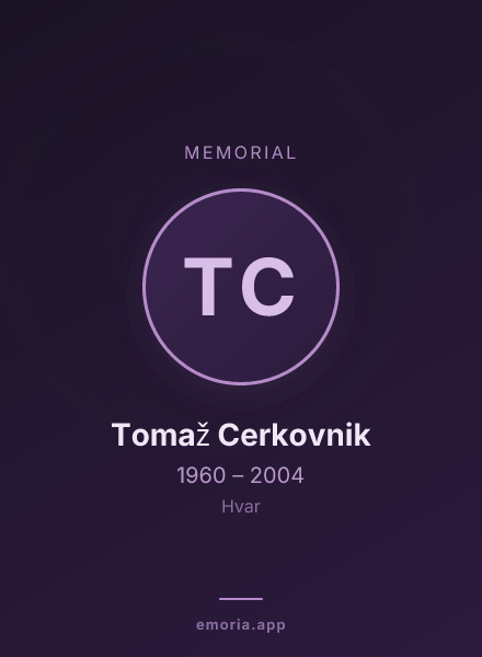 Memorial portrait of Tomaž Cerkovnik