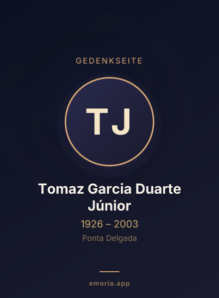 Gedenkportrait von Tomaz Garcia Duarte Júnior