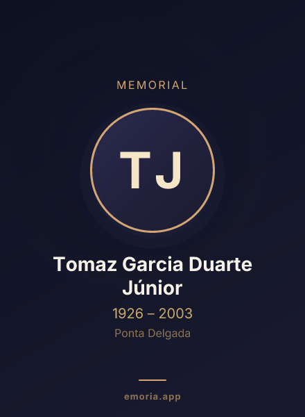 Memorial portrait of Tomaz Garcia Duarte Júnior