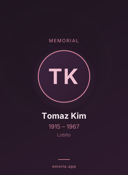 Memorial portrait of Tomaz Kim