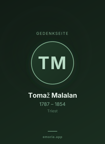 Gedenkportrait von Tomaž Malalan