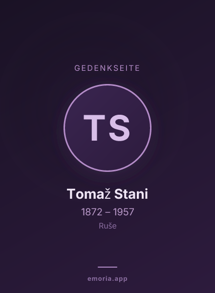 Gedenkportrait von Tomaž Stani