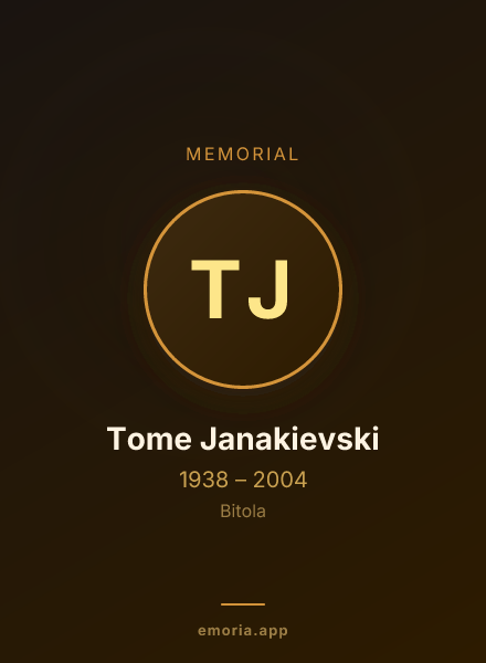 Memorial portrait of Tome Janakievski