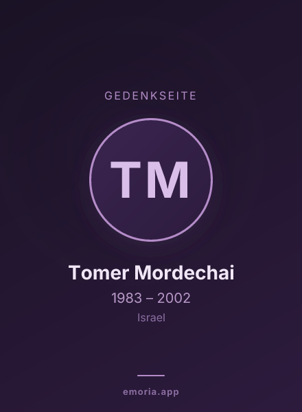 Gedenkportrait von Tomer Mordechai