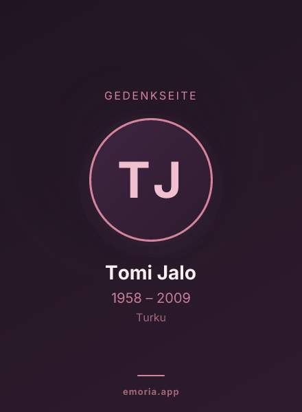Gedenkportrait von Tomi Jalo