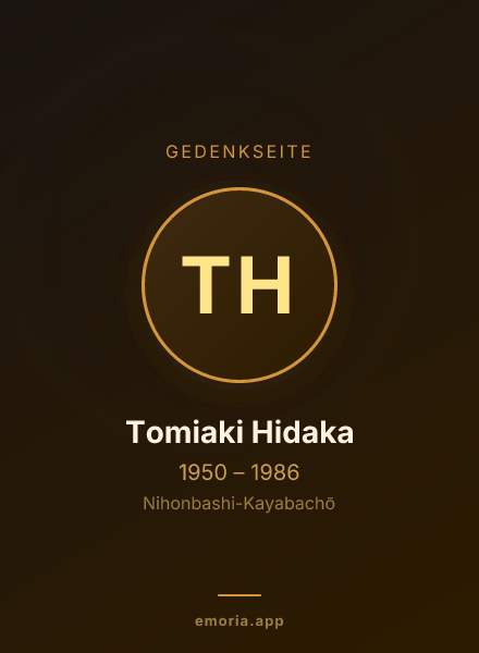 Gedenkportrait von Tomiaki Hidaka