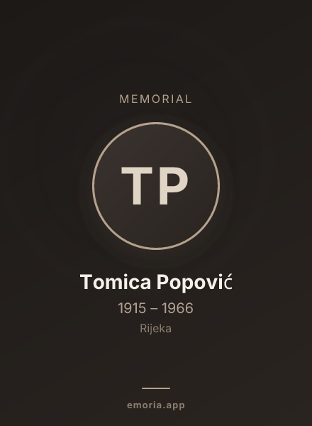 Memorial portrait of Tomica Popović