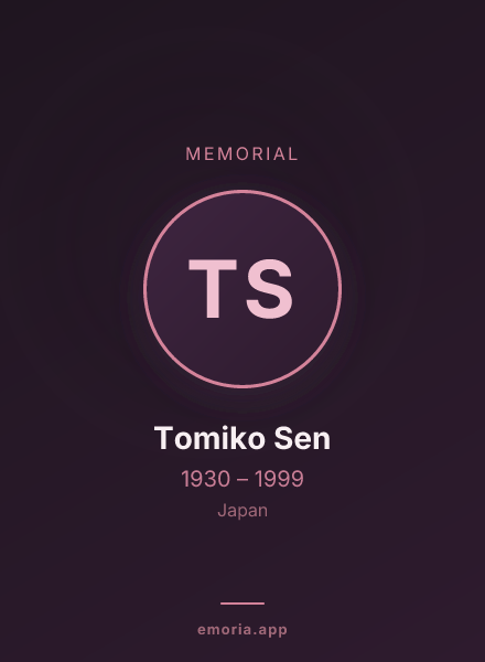 Memorial portrait of Tomiko Sen