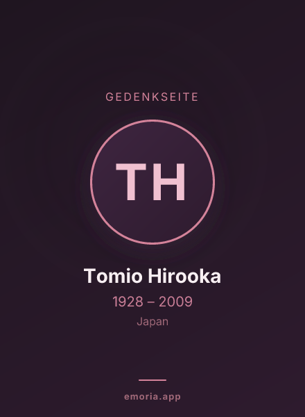 Gedenkportrait von Tomio Hirooka