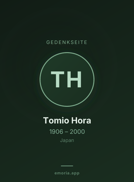 Gedenkportrait von Tomio Hora