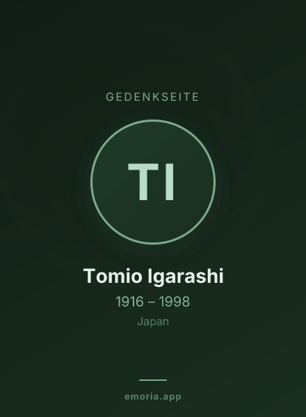 Gedenkportrait von Tomio Igarashi